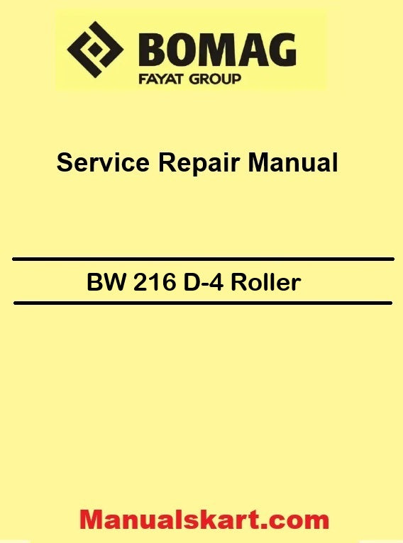 Bomag BW 216 D-4 Roller Pdf Repair Service Manual 00891183