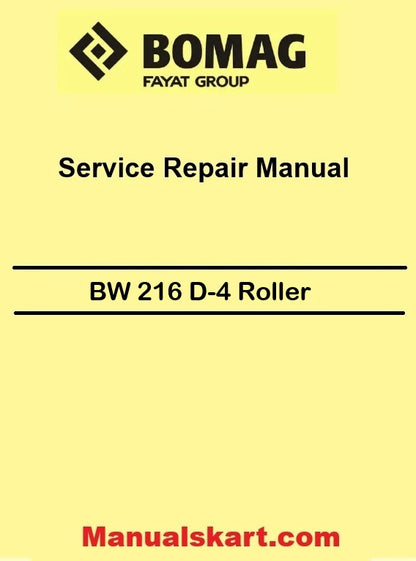 Bomag BW 216 D-4 Roller Pdf Repair Service Manual 00891183