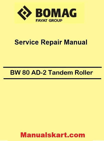 Bomag BW 80 AD-2 Tandem Roller Pdf Repair Service Manual 00891460