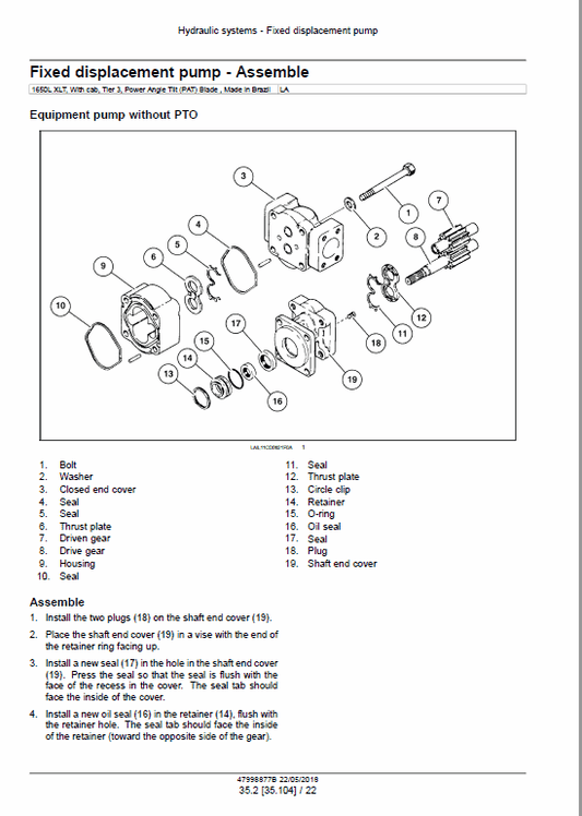 Case 1650M Crawler Dozer Pdf Repair Service Manual (Tier 4b Final & Stage IIIB)