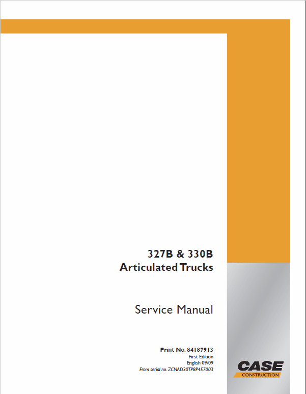 Case 327B, 330B Articulated Dump Trucks Pdf Repair Service Manual