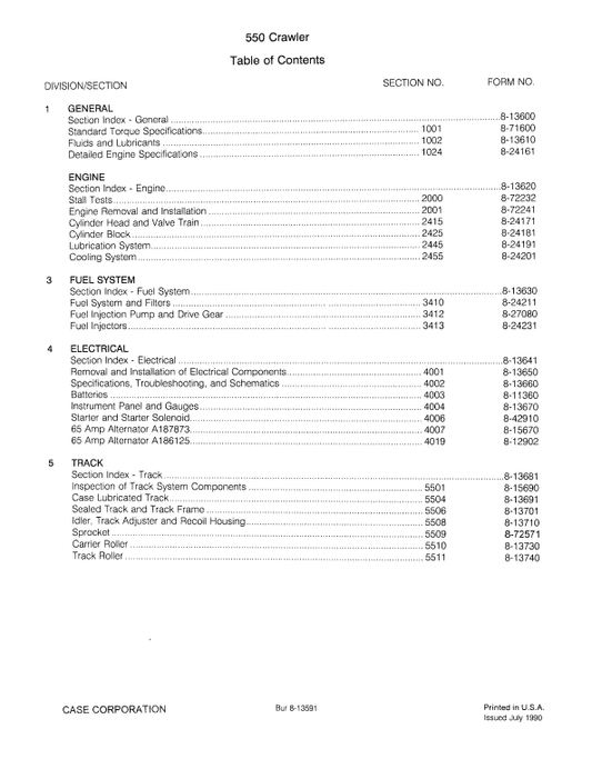 Case 550 Crawler Dozer Bulldozer Pdf Repair Service Manual (Pb. No. 8-11240)