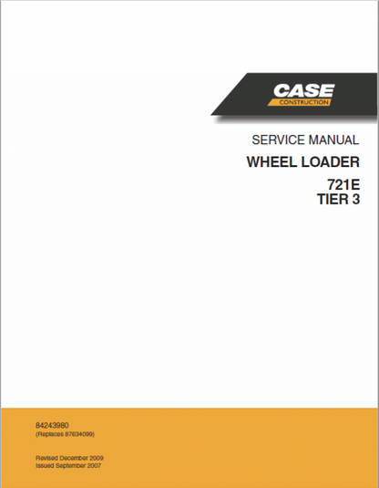 Case 721E Wheel Loader Pdf Repair Service Manual (Pb. No. 71114022)