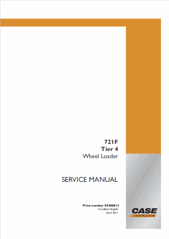 Case 721F Wheel Loader Pdf Repair Service Manual (Pb. No. 84488413)