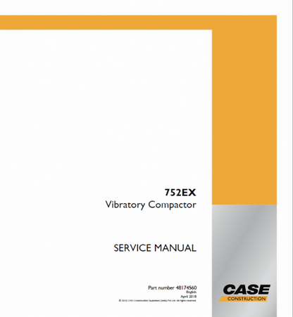 Case 752EX Vibratory Compactor Pdf Repair Service Manual