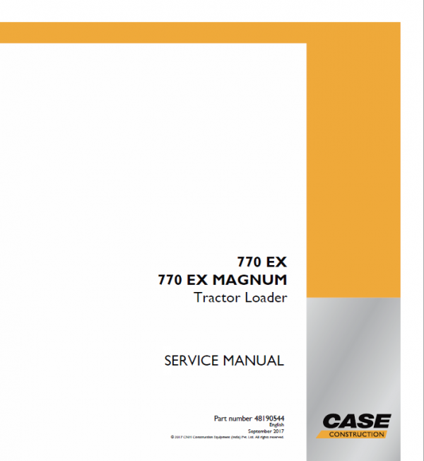 Case 770 EX and 770 EX Magnum Tractor Loader Pdf Repair Service Manual