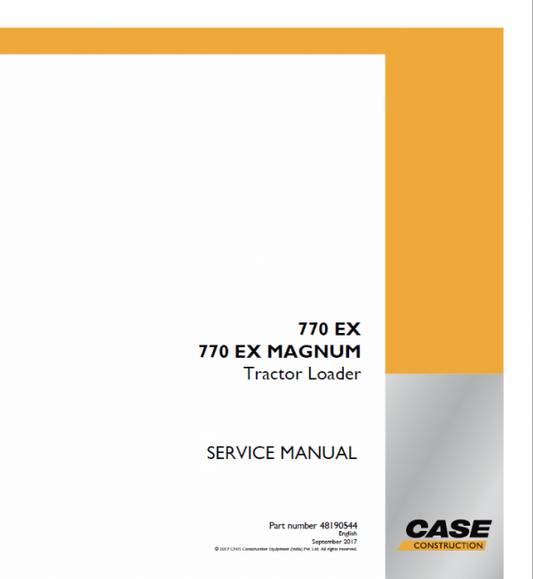 Case 770 EX and 770 EX Magnum Tractor Loader Pdf Repair Service Manual