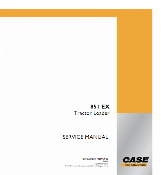 Case 851 EX Tractor Loader Pdf Repair Service Manual