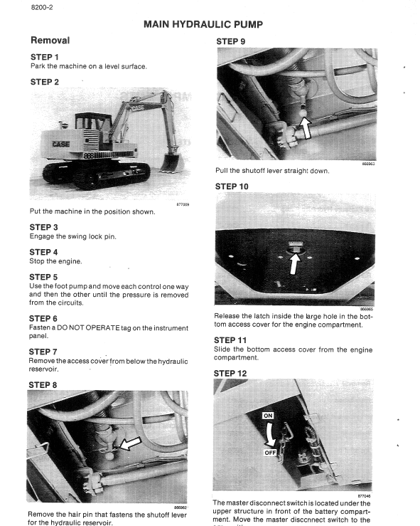 Case 888 Excavator Pdf Repair Service Manual (Pb. No. 8-66552)