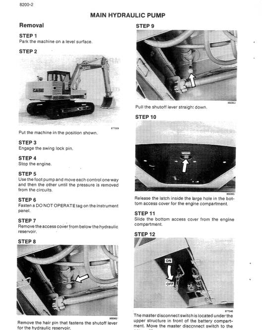 Case 888 Turntable Leveler Crawler Excavator Pdf Repair Service Manual (Pb. No. 8-88642; 7-32662)