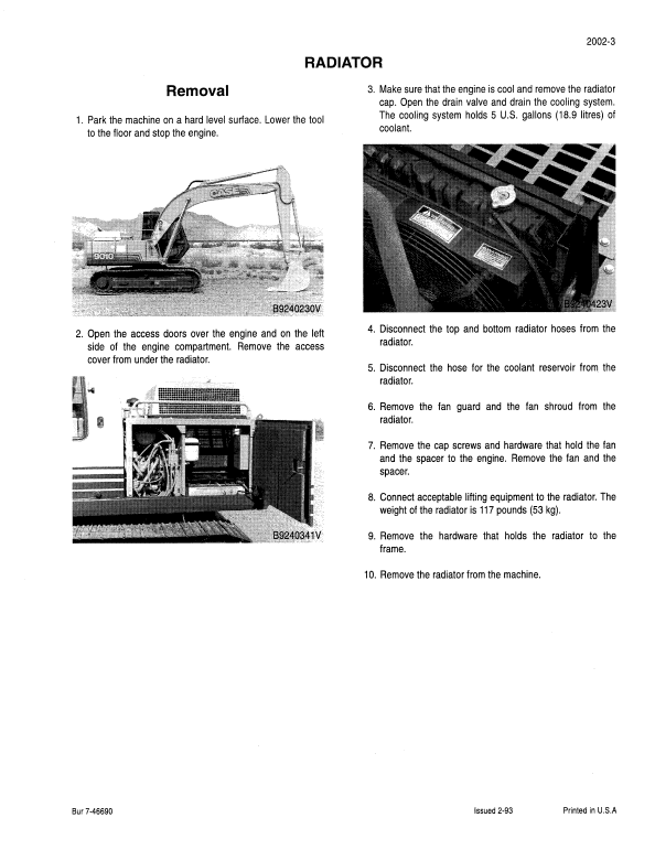 Case 9010 Hydraulic Excavator Pdf Repair Service Manual (Pb. No. 7-44660)