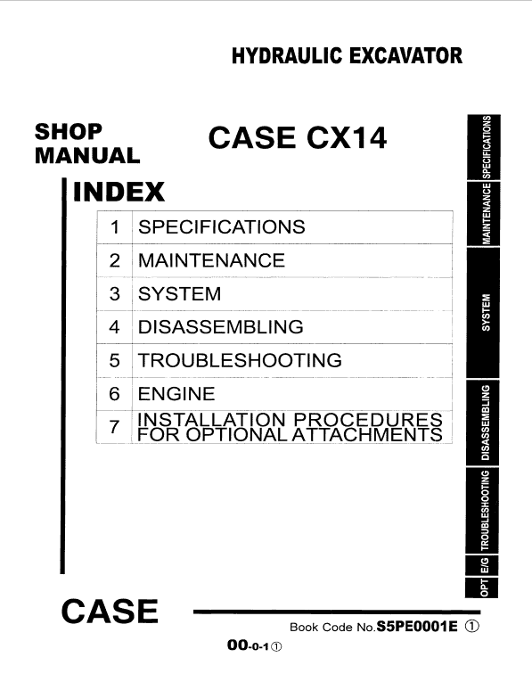 Case CX14 Hydraulic Excavator Pdf Repair Service Manual (Pb. No. 6-49190)