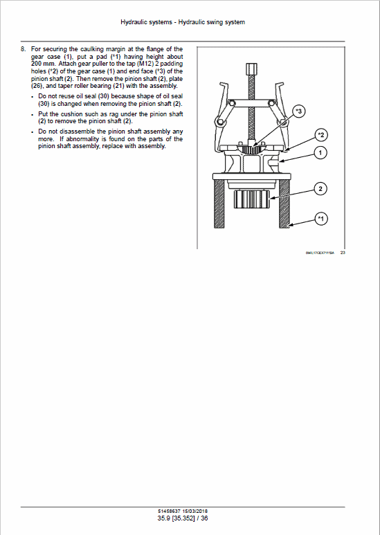 Case CX145D SR Crawler Excavator Pdf Repair Service Manual (Pb. No. 51458637) EU 2018