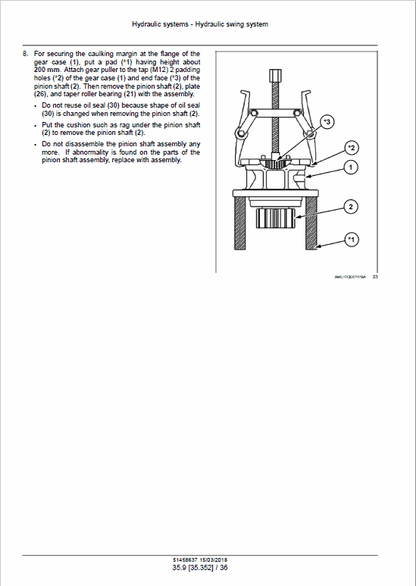 Case CX145D SR Crawler Excavator Pdf Repair Service Manual (Pb. No. 51458637) EU 2018 2