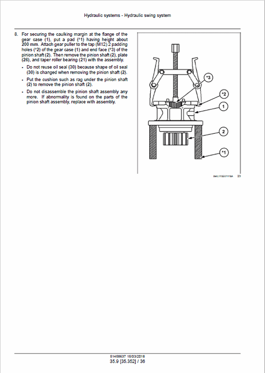 Case CX145D SR Crawler Excavator Pdf Repair Service Manual (Pb. No. 51458637) EU 2018