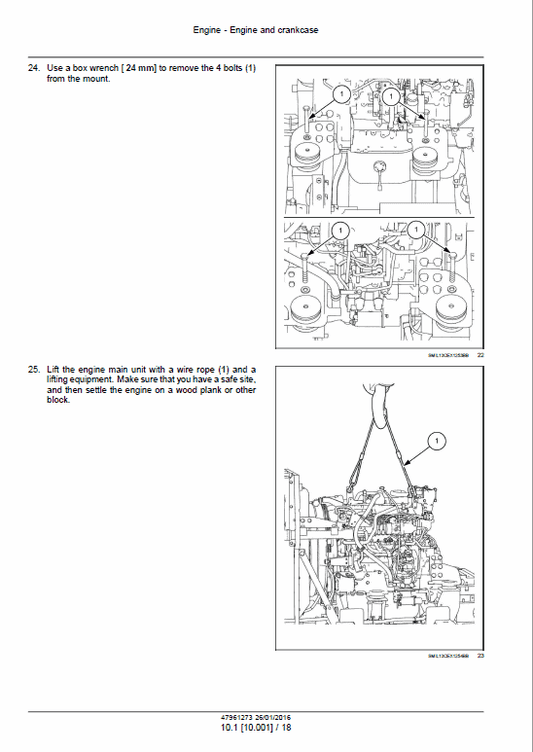 Case CX210D, CX230D Long Reach Crawler Excavator Pdf Repair Service Manual (Pb. No. 47961275) (Tier 4 Final 2016)