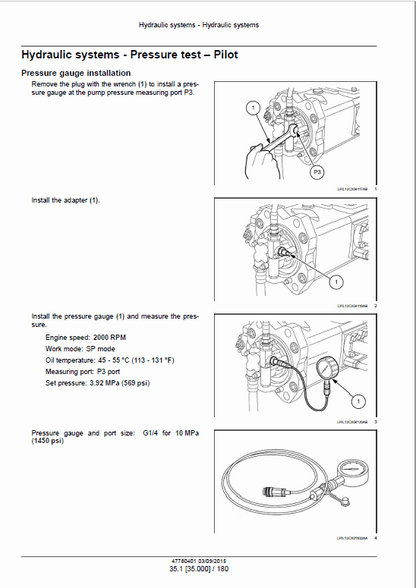 Case CX250C, CX250C LR Crawler Excavator Pdf Repair Service Manual (Pb. No. 84402826) (Tier 4) 2