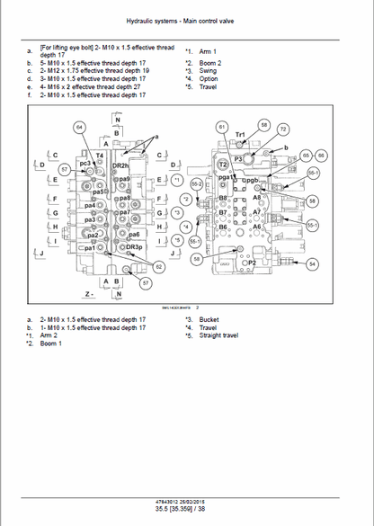 Case CX250D and CX250D Long Reach Crawler Excavator LC Version Pdf Repair Service Manual (Pb. No. 47899898) 2