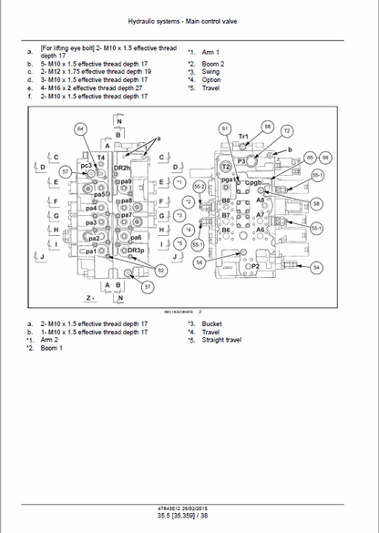 Case CX250D and CX250D Long Reach Crawler Excavator Pdf Repair Service Manual (Pb. No. 47843013) 2