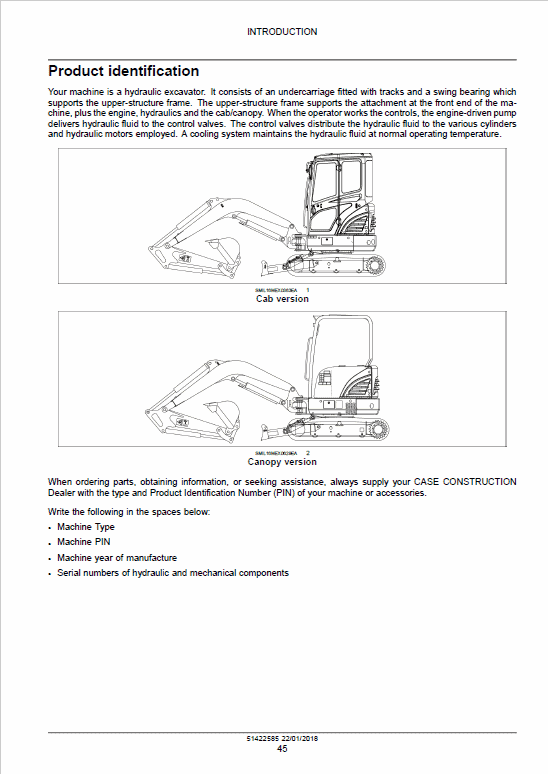 Case CX26C Mini Excavator Pdf Repair Service Manual (Pb. No. 51422585)