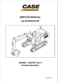 Case CX350C, CX370C Crawler Excavator Pdf Repair Service Manual (Pb. No. 84402827B)