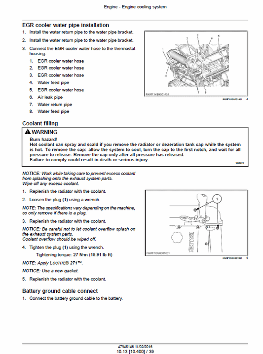 Case CX490C, CX500C Crawler Excavator LC Version Pdf Repair Service Manual (Pb. No. 48044249)