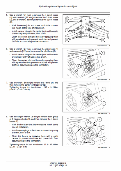 Case CX490D, CX500D Crawler Excavator Pdf Repair Service Manual (Pb. No. 47937809)