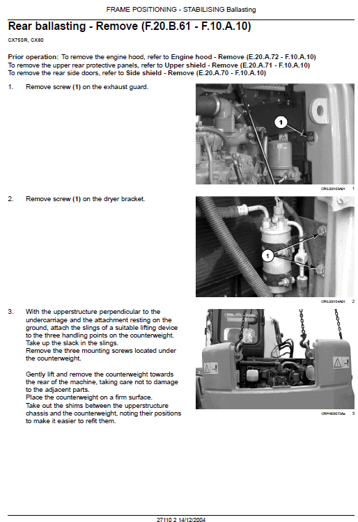 Case CX75 SR and CX80 Crawler Excavator Pdf Repair Service Manual (Pb. No. SM75SRTOC-0EN)