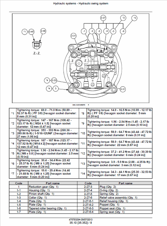 Case CX75C SR Midi Excavator Pdf Repair Service Manual (Pb. No. 47575334A)