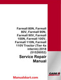 Case IH Farmall 80N, Farmall 80V, Farmall 90N, Farmall 90V, Farmall 100N, Farmall 100V, Farmall 110N, Farmall 110V Tractor Pdf Service Repair Manual