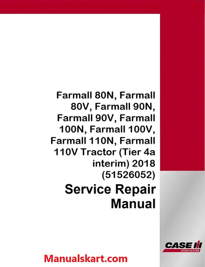Case IH Farmall 80N, Farmall 80V, Farmall 90N, Farmall 90V, Farmall 100N, Farmall 100V, Farmall 110N, Farmall 110V Tractor Pdf Service Repair Manual