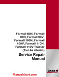 Case IH Farmall 80N, Farmall 90N, Farmall 90V, Farmall 100N, Farmall 100V, Farmall 110N, Farmall 110V Tractor Pdf Service Repair Manual