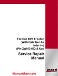 Case IH Farmall 80V Tractor Pdf Service Repair Manual (With Cab Tier 4a interim)