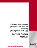 Case IH Farmall 80V Tractor Pdf Service Repair Manual (Without Cab Tier 4a interim)