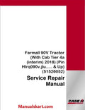 Case IH Farmall 90V Tractor Pdf Service Repair Manual (With Cab Tier 4a)