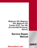 Case IH Magnum 180, Magnum 200, Magnum 220 Tractor Pdf Service Repair Manual (PST, Tier 4B) (Pin Zerh08100 & Above)