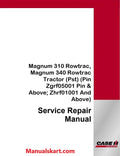 Case IH Magnum 310 Rowtrac, Magnum 340 Rowtrac Tractor Pdf Service Repair Manual (Pst)