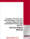 Case IH Quadtrac 470, 500, 540, 580, 620 Steiger Tractor & Scraper Pdf Service Repair Manual (Stage IV)