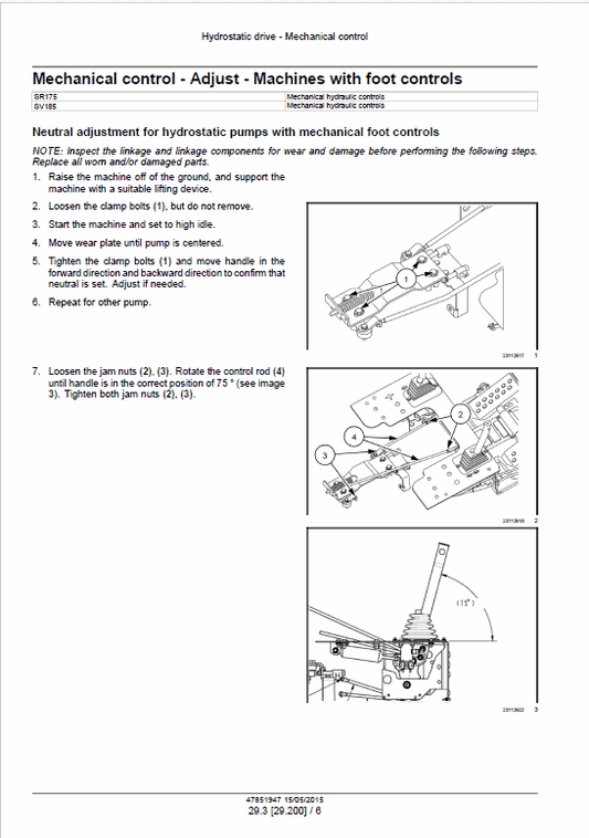 Case SR175, SV185 Skid Steer Loader Pdf Repair Service Manual (Pb. No. 47711658)