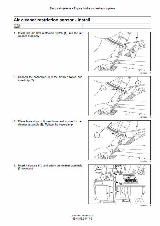 Case SR175, SV185 Skid Steer Loader Pdf Repair Service Manual