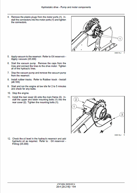 Case SR250, SV300 Skid Steer Loader and TR320, TV380 Compact Track Loader Pdf Repair Service Manual (Pb. No. 47674604)