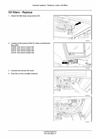 Case SV212D, SV216D Vibratory Roller Pdf Repair Service Manual (Tier 4b (final) 2018) 3