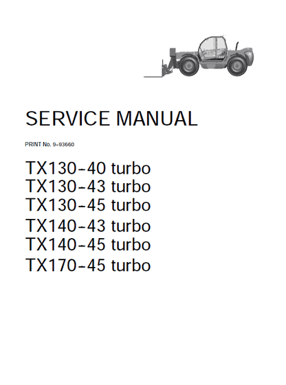 Case TX130-40, TX130-43, TX130-45, TX140-43, TX140-45, TX170-45 Telescopic Telehandlers Pdf Repair Service Manual