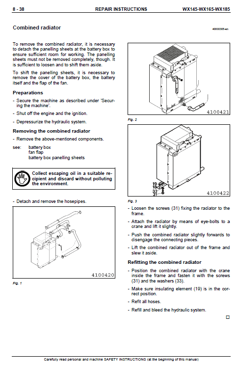 Case Wx145, Wx165, Wx185 Hydraulic Excavator Pdf Repair Service Manual (Pb. No. 9-91221) 3