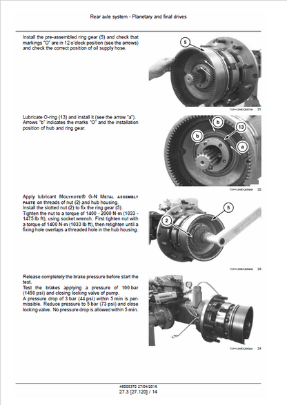 Case WX168, WX188 Wheeled Excavator Pdf Repair Service Manual (Pb. No. 48005370) 2