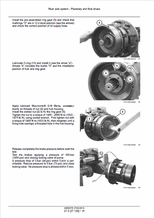 Case WX168, WX188 Wheeled Excavator Pdf Repair Service Manual (Pb. No. 48005370)