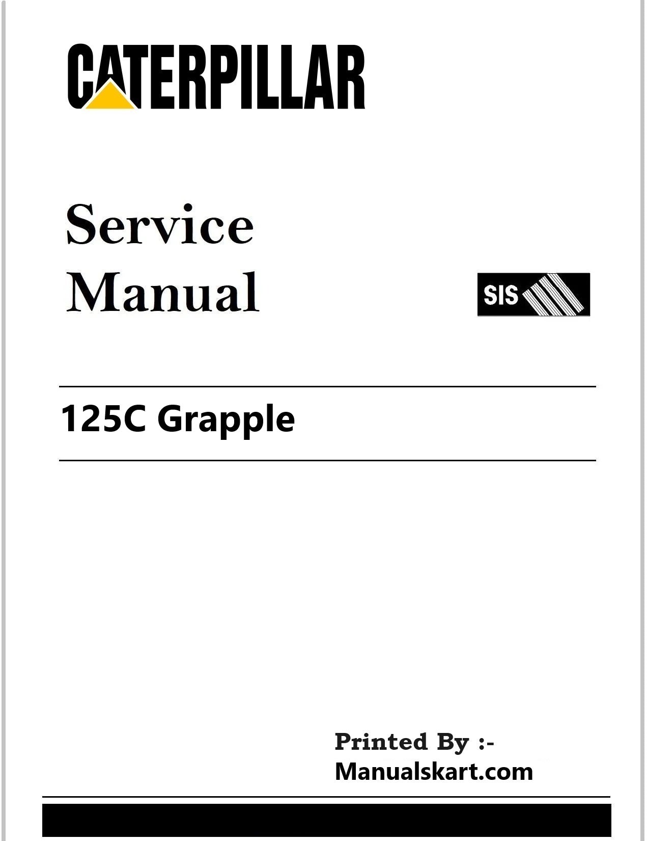 Caterpillar 125C Grapple Pdf Repair Service Manual 3NG