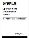 Caterpillar 216B SERIE Skid Steer Loader Pdf Operation and Maintenance Manual PWM