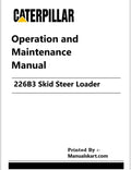 Caterpillar 226B3 Skid Steer Loader Pdf Operation and Maintenance Manual