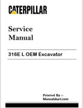 Caterpillar 316E L OEM Excavator Repair Service Pdf Manual